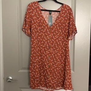 NWT rust floral mini dress!